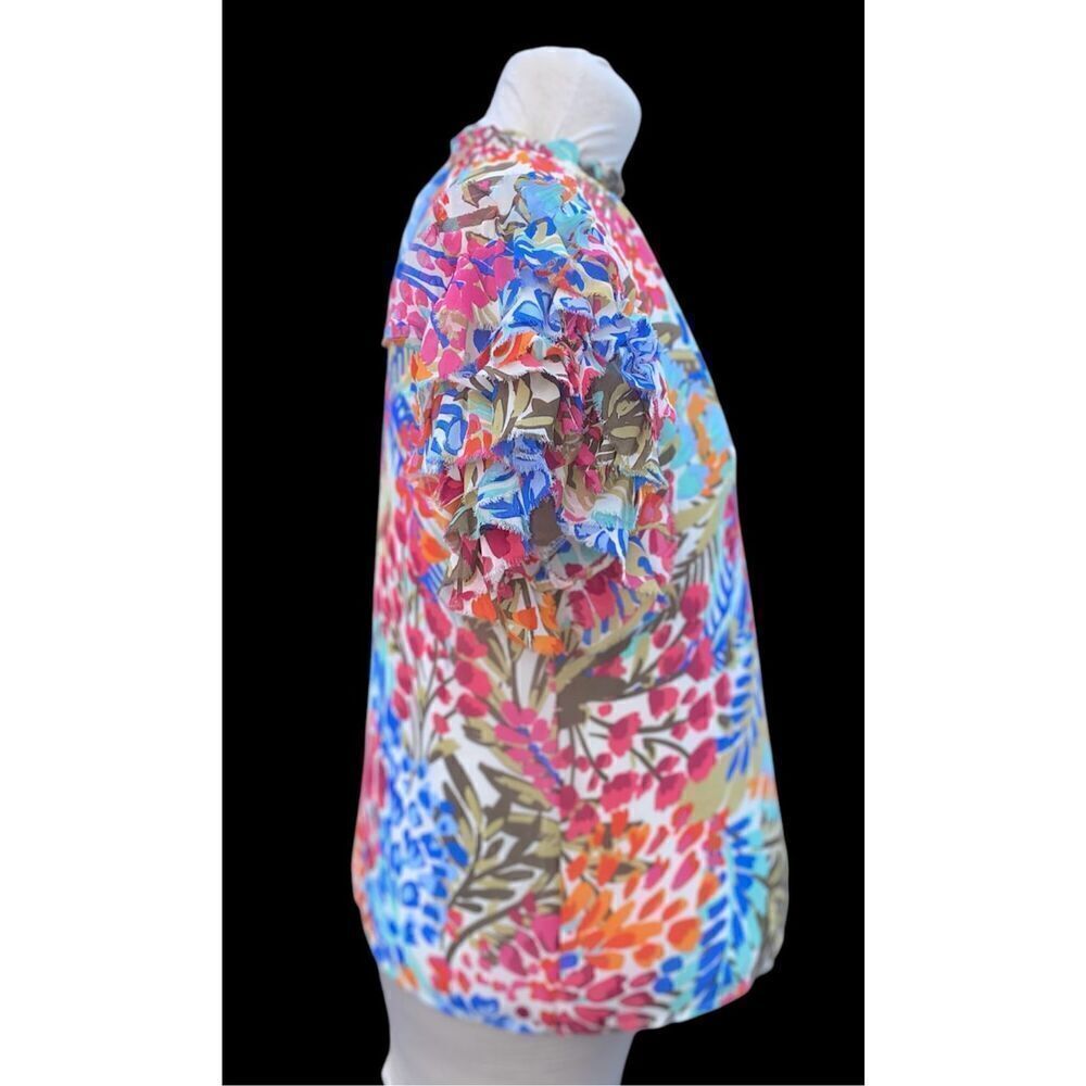 Sugar Lips Floral Top Lined Keyhole Button Back Sz. L Feminine - Picture 7 of 13